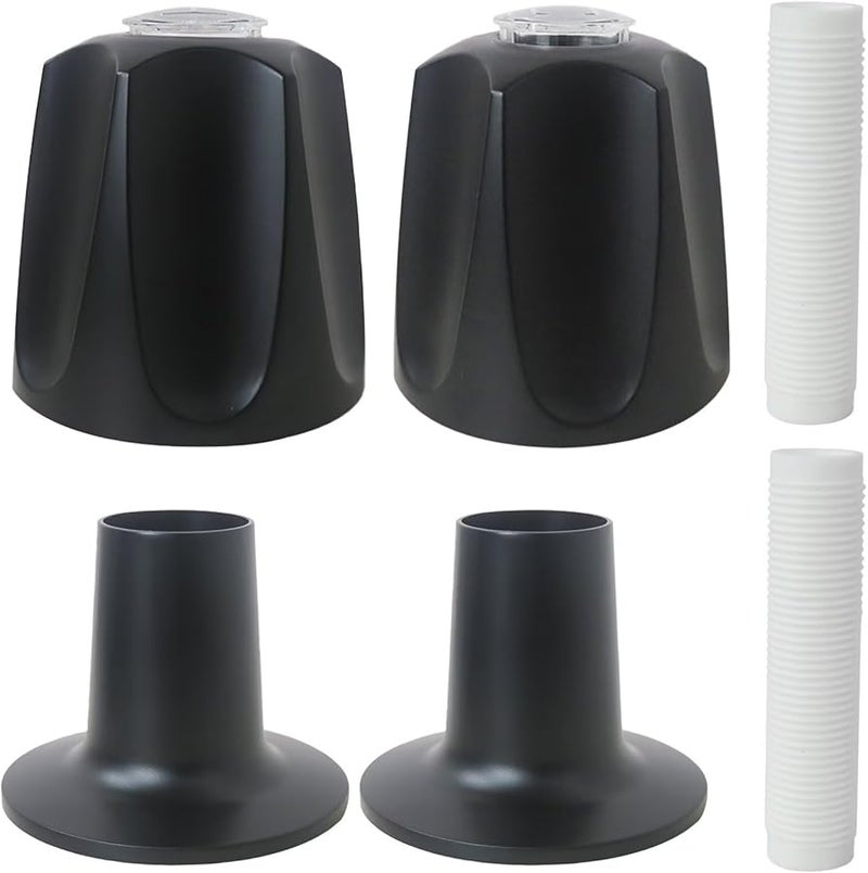 Pfister Verve Shower Handle Kit Matte Black 2 Piece With Knobs Flanges Hardware